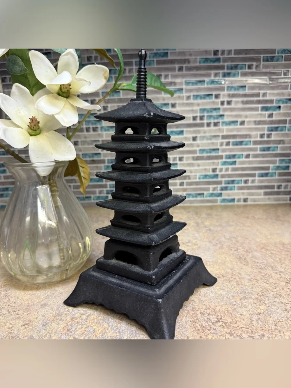 Mid-century rare Toyo pagoda candle holder